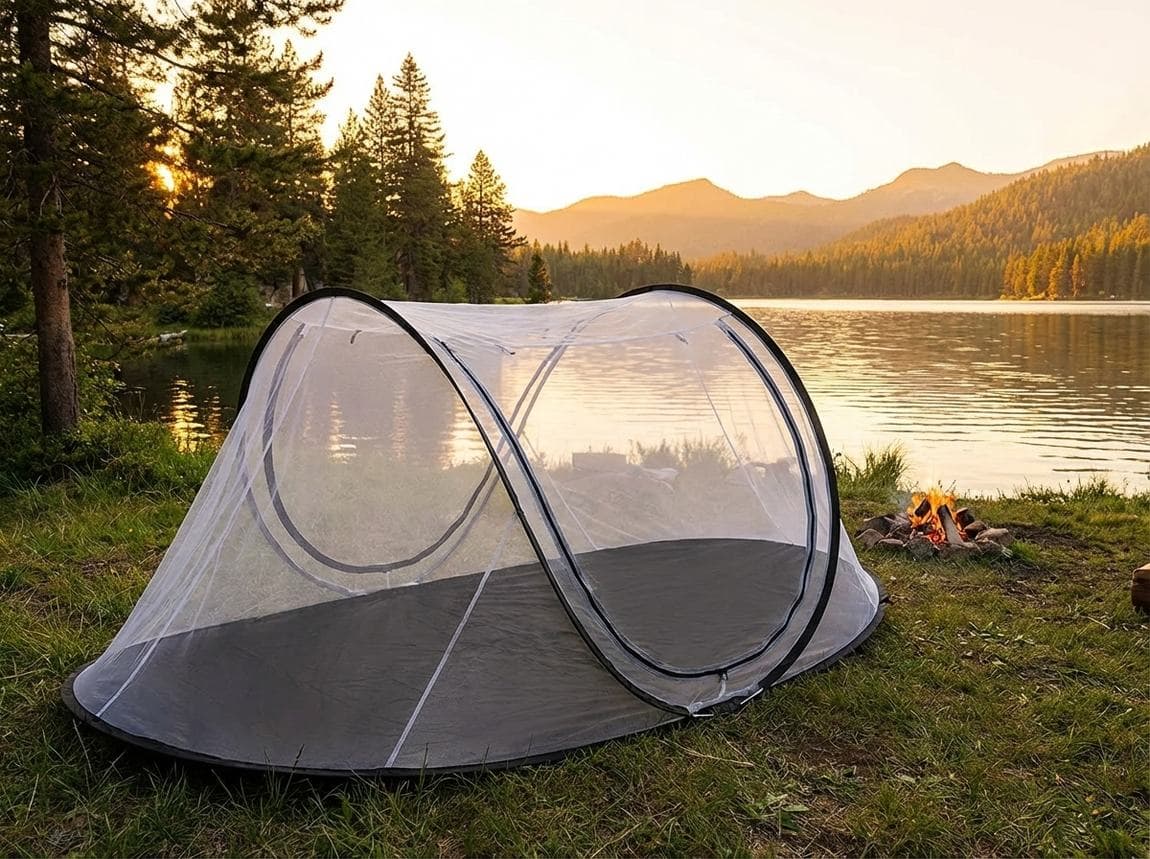 Mosticare Igloo screened tent pitched outdoors