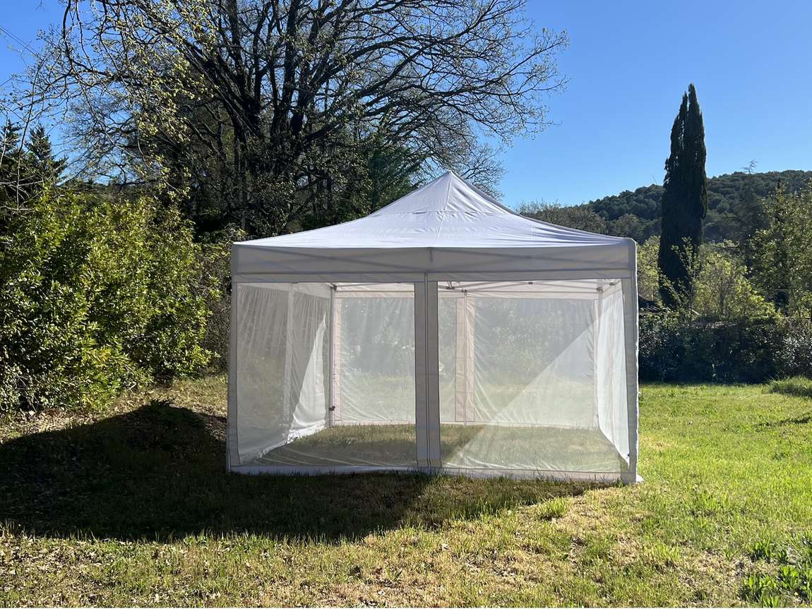 Mosticare Terrazza Uno mesh garden pavilion, front view